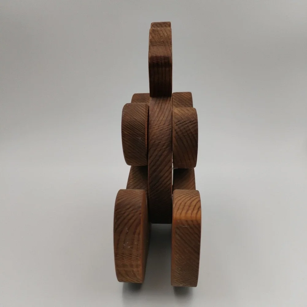 Vintage Jointed Wooden‎ Teddy Bear Folk Art Articulated Moveable Limbs 10